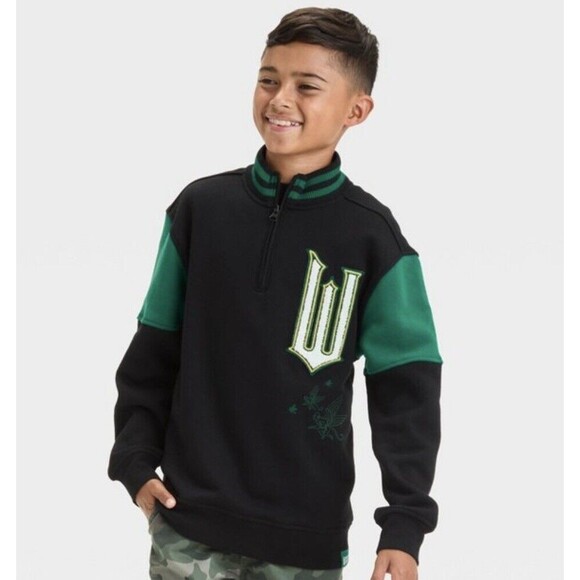 Brand New Boys Wicked Defy Gravity Bomber Jacket Green Black Xs XSmall Varsity - Picture 1 of 3